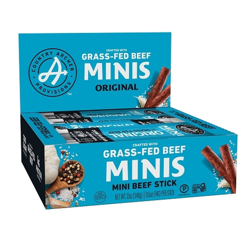 Country Archer Jerky Co Original Beef Stick Minis Laydown Caddy, 0.5 Ounce, 144 Per Case